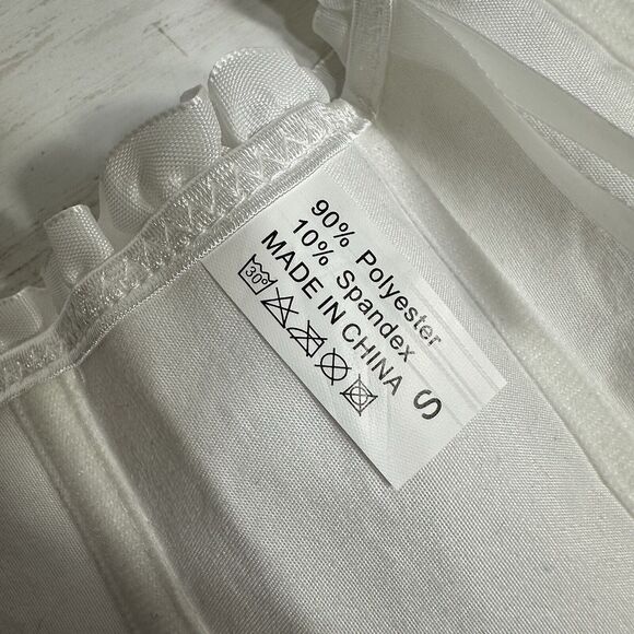 Pin Up White Jacquard Floral Lace Up Boned Frilly Corset Bustier Top S - Picture 7 of 16